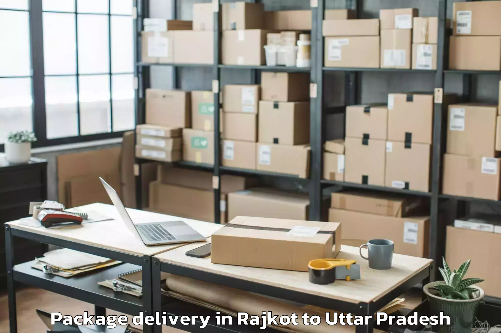 Top Rajkot to Khudaganj Package Delivery Available